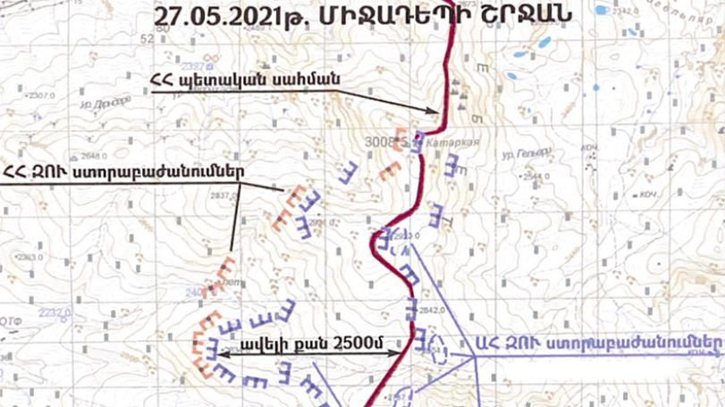 Armenian Defense Ministry publishes map of area where soldiers were captured by Azeri forces