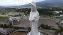 Giant Buddhist goddess in Japan gets face mask to pray for end of pandemic