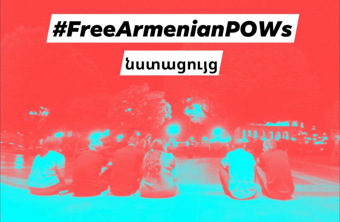 Brother of one of Armenian prisoners starts sit-in strike outside the government demanding the release of the captives
