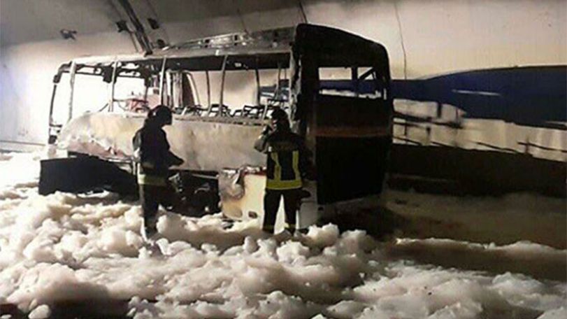 Driver saves 25 children as bus catches fire in Italy