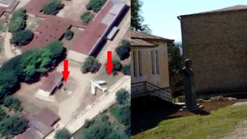 Азербайджанцы разрушили памятник маршалу СССР Сергею Худякову перед его домом-музеем в Арцахе