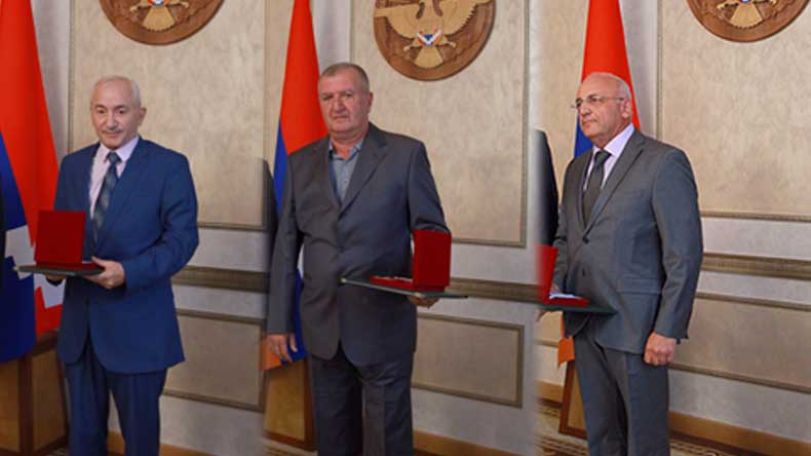 Vardan Avetisyan, Artur Alexanyan and Samvel Gevorgyan bestowed with 'Hero of Artsakh' highest titles