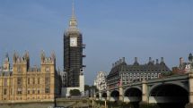 Britain's Big Ben tower gets the blues as clock hands return