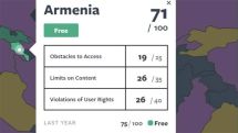 Freedom House: Internet freedom in Armenia significantly declined as a result of restrictions on the free flow of information