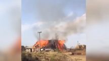 Azerbaijani-caused fire in Armenian village contained on Saturday morning