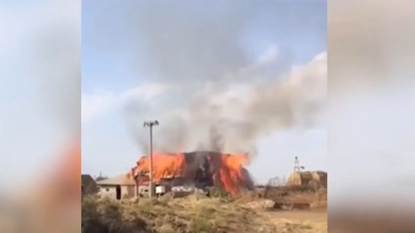 Azerbaijani-caused fire in Armenian village contained on Saturday morning