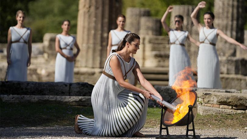 Olympic flame for 2022 Winter Olympic Games lit in Greece
