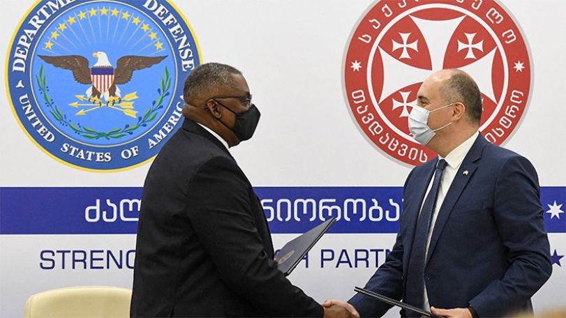 U.S., Georgia sign defense cooperation memorandum during Austin's visit