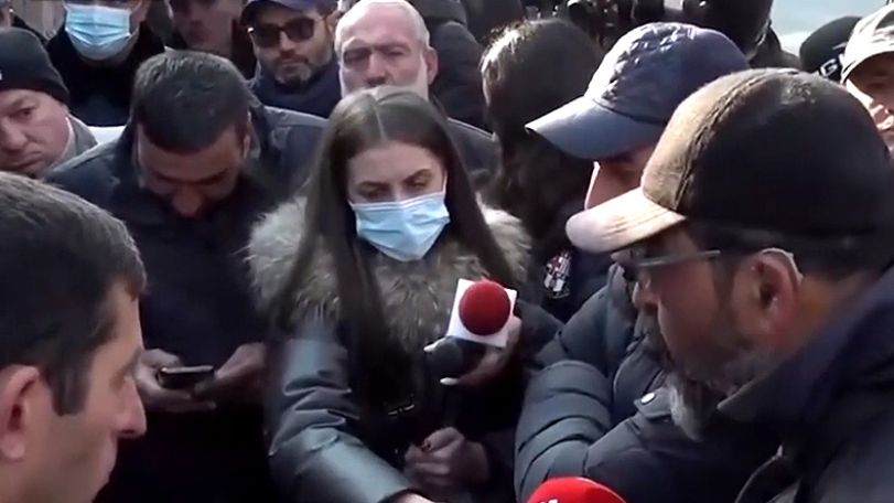 Families of missing, captured soldiers protest outside Armenian parliament