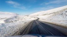 Gyumri-Bavra roadway  covered with clear ice