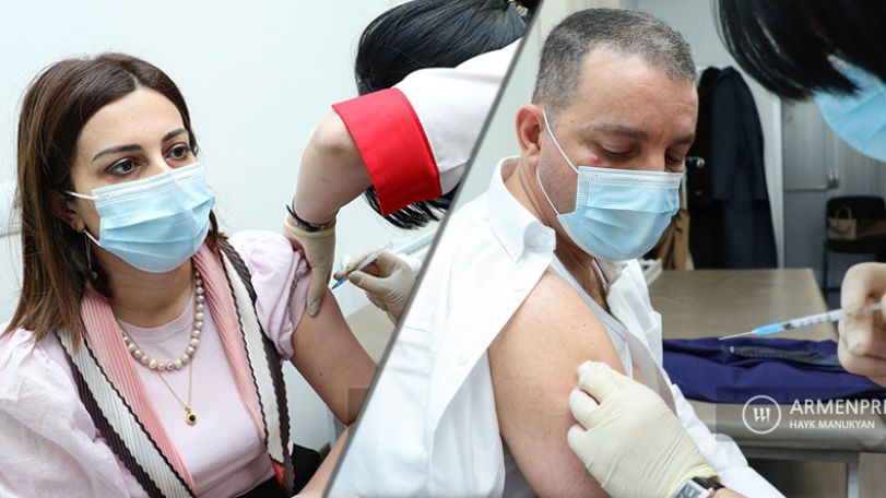 Armenian ministers of health, economy get Covid booster shots