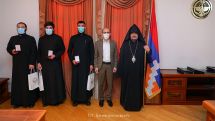 Armenian clergymen return after from 8-month service at Dadivank monastery