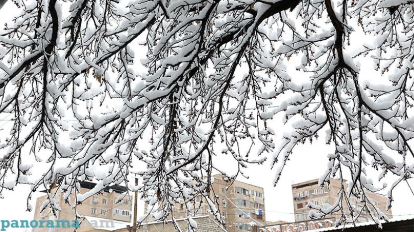 Снежная весна: в Армении пасмурно и снег с дождем