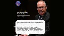 Australian MP calls out Azerbaijan for campaign of psychological terror, occupation in Artsakh