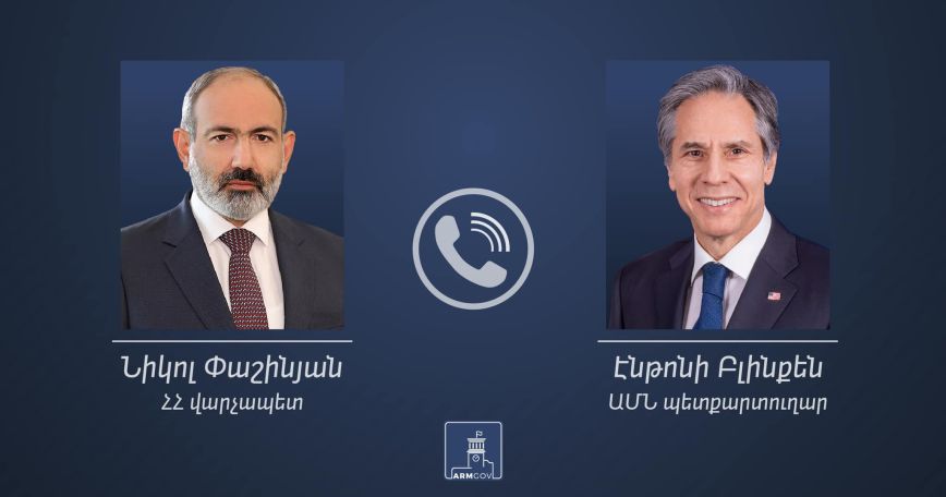 Pashinyan briefs Blinken on situation in Artsakh after Azerbaijani actions