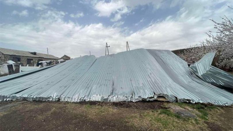 Strong winds topple trees, rip off roofs in Armenia