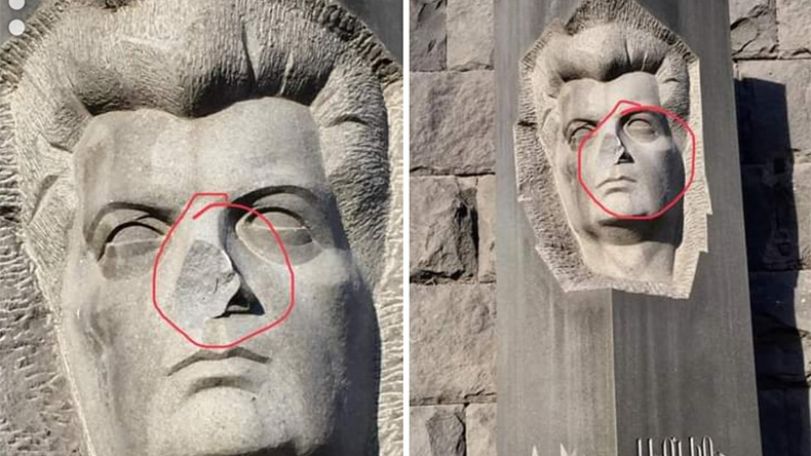 Monument to Artsakh hero Leonid Azgaldyan vandalized in Yerevan