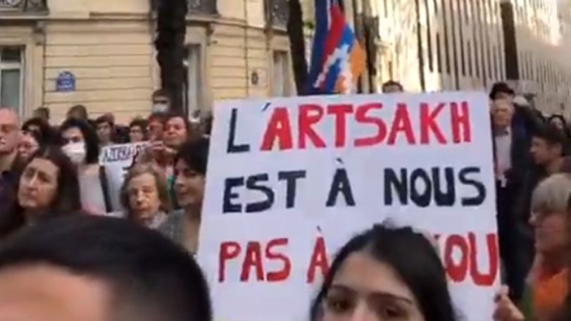 Protest in support of Artsakh held in France
