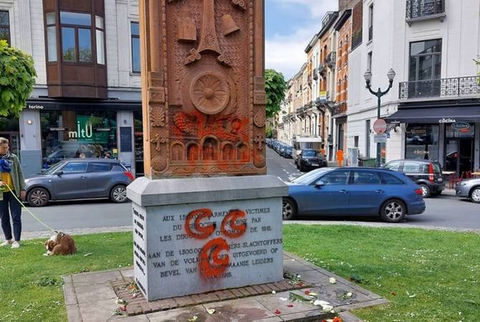 Armenian Genocide monument vandalized in Brussels