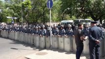 Large police forces deployed outside Armenian parliament amid opposition rally