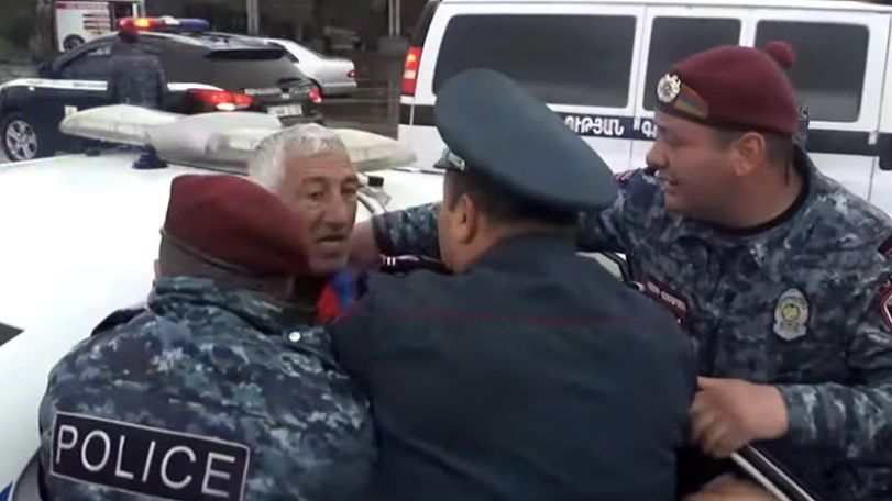Elderly ARF member charged with 'assaulting' police officer at Yerevan protests