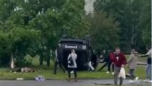 В Москве внедорожник с армянскими номерами не справился с управлением, выехал на тротуар и сбил женщину