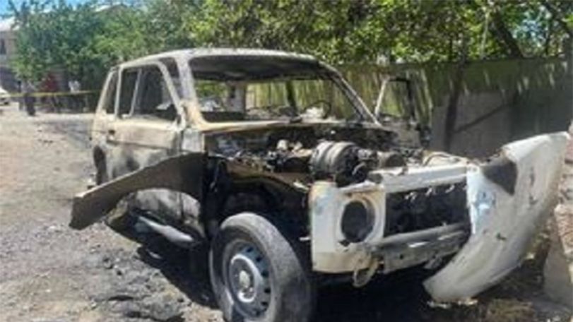 В селе Паракар произошел взрыв автомобиля с возгоранием