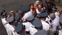 Relatives of captured soldiers clash with police outside Russian Embassy in Yerevan