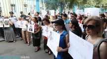Opposition holds protest in support of political prisoners outside UN Office in Yerevan