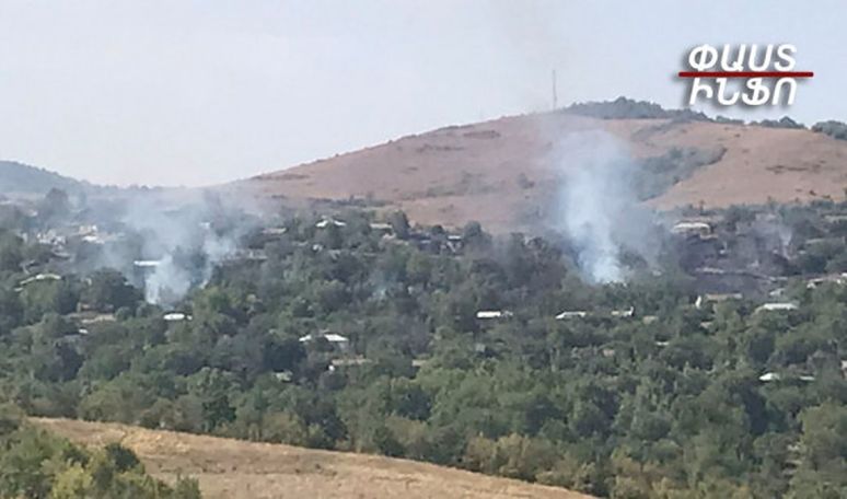 Azerbaijanis set fire to Armenians' houses in occupied Artsakh settlement