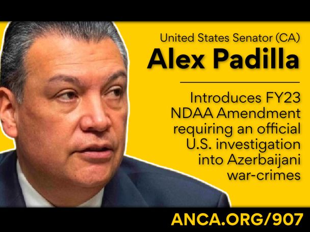 Senator Alex Padilla calls for investigation into Azerbaijani war crimes