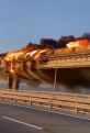 Fuel tank catches fire on bridge in Crimea