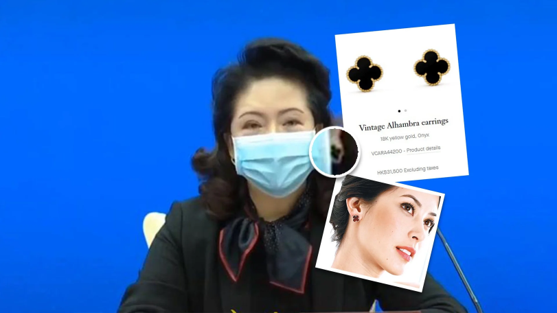 Chinese official berated for luxury accessories at press event
