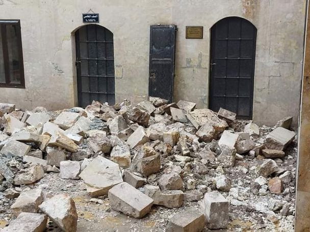 Cilician High School in Aleppo damaged in quake
