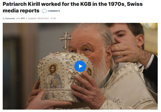 Patriarch Kirill reportedly worked for the KGB in the 1970s