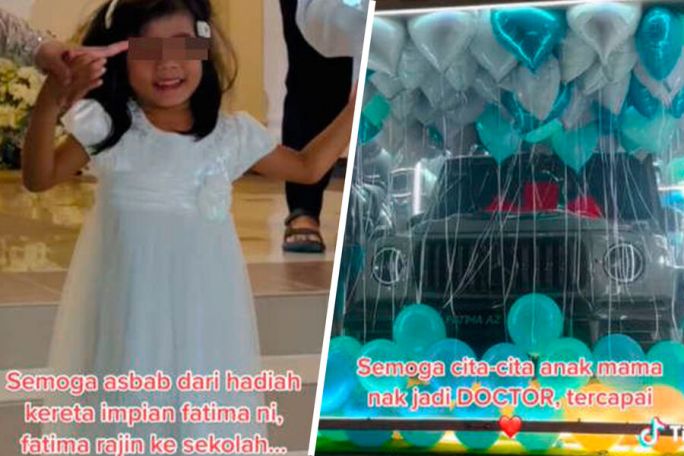 Malaysian parents gift 5-year-old daughter luxury SUV to motivate her to go to school