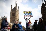 Activists in UK gather for Earth Day, urge action to avoid 'dystopian' future