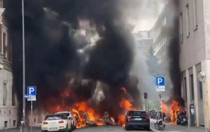 One injured as van carrying oxygen tanks explodes in Milan;