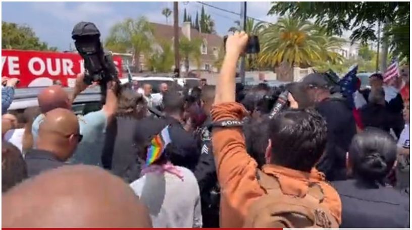 Parents clash in Pride protest outside Los Angeles school