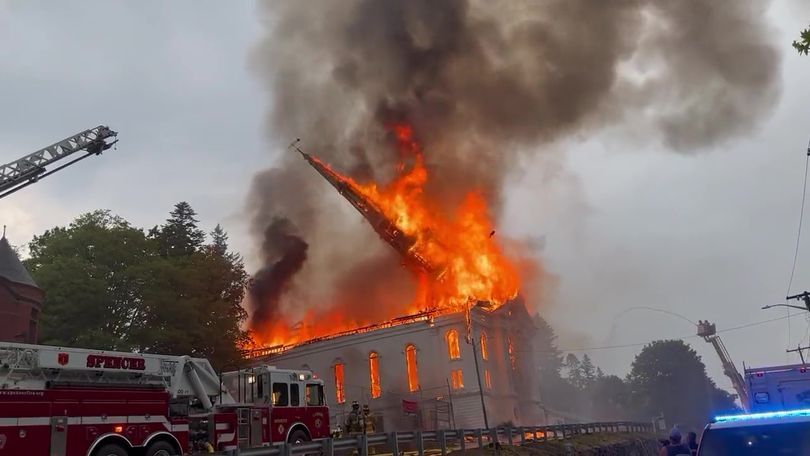 Historic Massachusetts church ravaged by intense fire