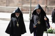 Patriarch Sahak Mashalian arrives at Mother See of Holy Etchmiadzin