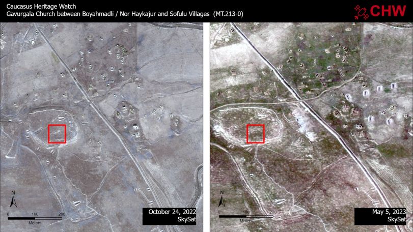 Azerbaijan dug bunkers into historic Armenian cemetery in Artsakh