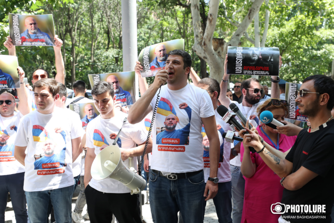 Protest against opposition politician's arrest held in Yerevan