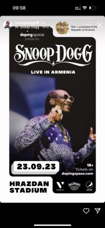 Snoop Dogg 'sending love' to Armenian people ahead of Yerevan show