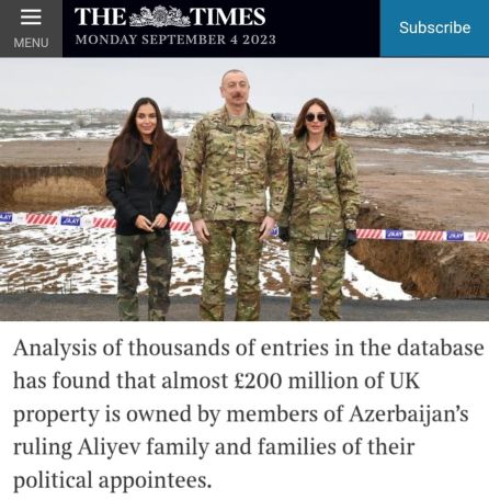 Revealed: £200m of UK property owned by Aliyev family
