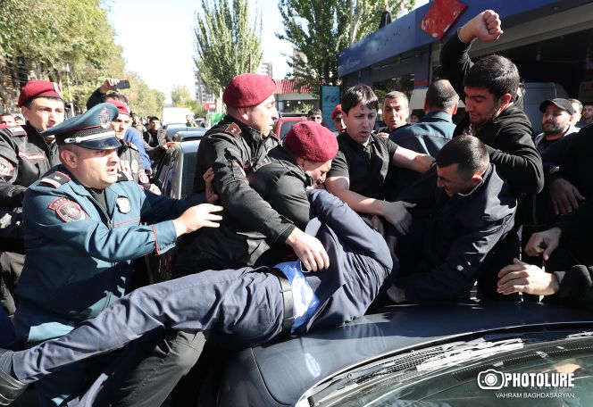 10 detained for hooliganism during Friday's protests in Yerevan