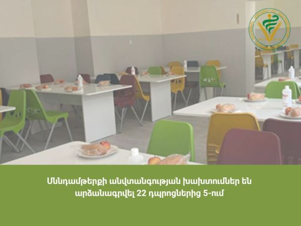 Սննդամթերքի անվտանգության խախտումներ են արձանագրվել 22 դպրոցներից 5-ում