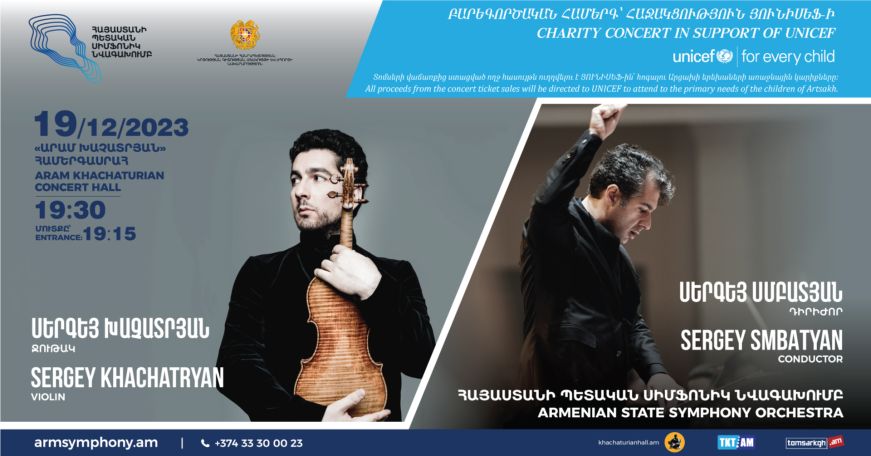 Armenian Symphony Orchestra, violinist Sergey Khachatryan team up for charity concert