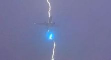 Video shows lightning striking plane shortly after takeoff