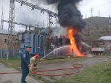 Пожар произошел на электрической подстанции в городе Капан